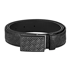 Thắt Lưng Nam Montblanc Plate Buckle With M Black Leather Belt MB129450 Màu Đen Size 120