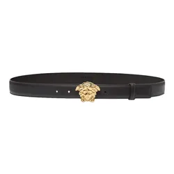 Thắt Lưng Versace La Medusa Logo Belt Gold Black DCU4747-DVTP1-KVO41 Bản 4cm Màu Đen Vàng Size 90