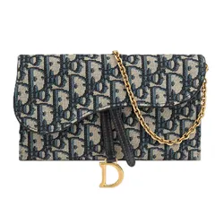 Túi Cầm Tay Dior Small Saddle Pouch Chain S5614CTZQ-M928 Màu Xanh