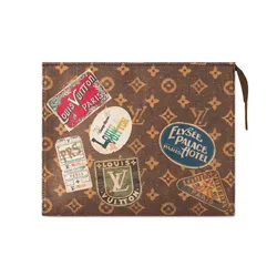 Túi Cầm Tay Louis Vuitton LV Monogram Flight Mode Pouch Màu Nâu