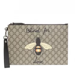 Túi Cầm Tay Nam Gucci Bee Print 473904 9CD1N-8666 Clutch Màu Be Họa Tiết