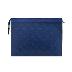 Túi Cầm Tay Nam Louis Vuitton LV Pochette Voyage Monogram Racing Blue Clutch Màu Xanh Dương Đậm