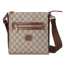 Túi Đeo Chéo Gucci GG Supreme Messenger Crossbody Bag Màu Nâu Be