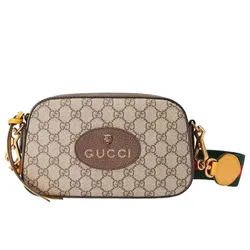 Túi Đeo Chéo Gucci Neo Vintage GG Supreme Messenger Bag Màu Be Nâu