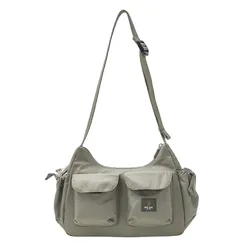 Túi Đeo Chéo MLB Basic Gofcore Pocket Shoulder Bag Boston Red Sox 3ABQB035N-43KAP Màu Xanh Khaki