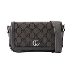 Túi Đeo Chéo Nam Gucci Ophidia Mini Monogrammed Messenger Bag Màu Xám