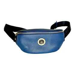 Túi Đeo Chéo Nam Versace Belt Bag Grainy Calf Màu Xanh Dương