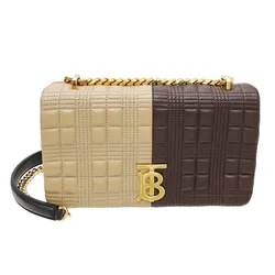 Túi Đeo Chéo Nữ Burberry Colorblock Quilted Small Lola Chain Bag Màu Be Nâu