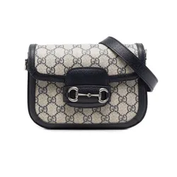 Túi Đeo Chéo Nữ Gucci Horsebit 1955 GG Mini Shoulder Bag Grey Màu Xám Đen