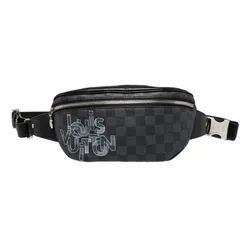 Túi Đeo Hông Louis Vuitton LV Damier Graphite Logo Discovery BumBag Màu Đen