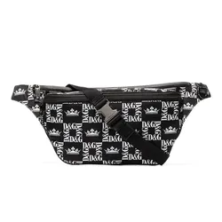 Túi Đeo Hông Nam Dolce & Gabbana DG Crown Print Belt Bag Màu Đen