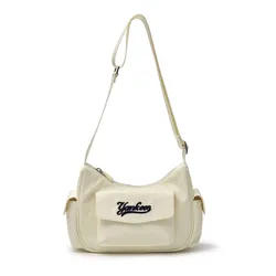 Túi Đeo Vai MLB Varsity Nylon Hobobag New York Yankees 7ACRV015N-50NBL Màu Trắng Kem