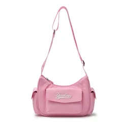 Túi Đeo Vai MLB Varsity Nylon Hobobag New York Yankees 7ACRV015N-50PKM Màu Hồng