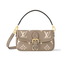 Túi Đeo Vai Nữ Louis Vuitton LV Nano Diane Monogram Leather M83300 Màu Nâu Xám