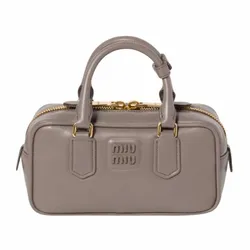 Túi Đeo Vai Nữ Miu Miu Grey Leather Shoulder Bag Màu Xám
