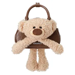 Túi Xách Nữ 13 De Marzo Time Travel Bear Bowling Bag Màu Nâu Đậm