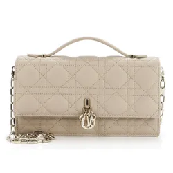 Túi Xách Tay Nữ Dior Top Handle Flap Bag Cannage Quilt Lambskin Mini Màu Nude