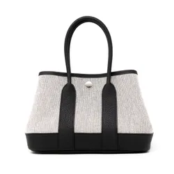 Túi Xách Tay Nữ Hermès Neo Mini Garden Party Bag Màu Đen Xám