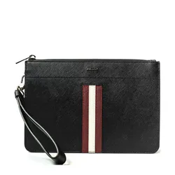Ví Cầm Tay Nam Bally Bovine Split Graine In Black Màu Đen