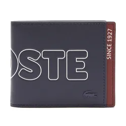 Ví Nam Lacoste Fitzgerald Branded Leather Foldable Wallet NH3715FW Màu Xanh Navy