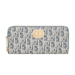 Ví Nữ Dior 30 Montaigne Voyageur Slim Wallet Màu Xanh Nhạt