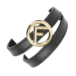 Vòng Đeo Tay Nữ Fendi Leather Double Strap Bracelet Black 8AG739 202104 07 0001 Màu Đen