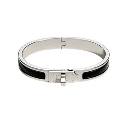 Vòng Đeo Tay Nữ Hermès Mini Clic Kelly Bracelet Màu Đen - Bạc