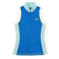Áo Ba Lỗ Nữ Lacoste Tennis Sleeveless Zip Neck Shirt Màu Xanh Size 40