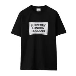 Áo Phông Nam Burberry Black Margotble With Logo Applique Tshirt 8084348 Màu Đen Size XS