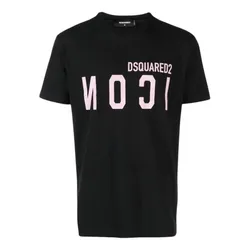 Áo Phông Nam Dsquared2 Black Icon Printed S79GC0069 S22507 900 Tshirt Màu Đen Size XS