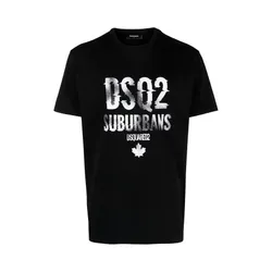 Áo Phông Nam Dsquared2 Logo Printed Crewneck T-Shirt  S74GD1219 D20014 900 Màu Đen Size S