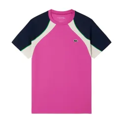 Áo Phông Nam Lacoste Men's Ultra Dry Colorblock Tennis T-Shirt TH8951 51 HI2 Màu Hồng/Xanh Size 3