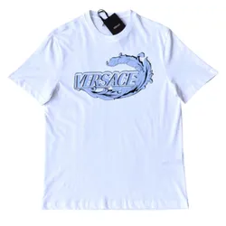 Áo Phông Versace Baroque With Logo Embroidered In White 1014427 1A14052 2W580 Tshirt Màu Trắng Size XS