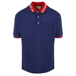 Áo Polo Nam Gucci Cotton Piquet Polo Shirt 658067 Màu Xanh Navy Size S