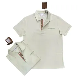 Áo Polo Nam Burberry Hartford Check SS 2025 Màu Kem Size S