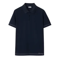 Áo Polo Nam Burberry Logo Embroidered In Navy Polo 8094773 Màu Xanh Navy Size XS