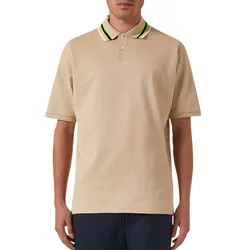 Áo Polo Nam Gucci Embroidered Logo Polo Shirt In Cotton Màu Be Size XS