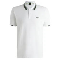 Áo Polo Nam Hugo Boss Men's Paddy Active Shirt With Contrast Stripes White 50538101-100 Màu Trắng Size S
