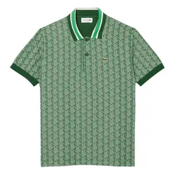 Áo Polo Nam Lacoste Classic With Contrast Collar And Monogram DH1417 HEI Màu Xanh Lá Size 3