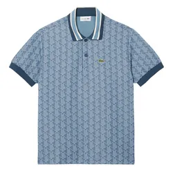 Áo Polo Nam Lacoste Classic With Contrast Collar And Monogram DH1417 HGI Màu Xanh Biển Size 3