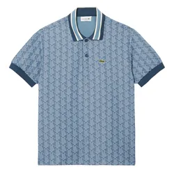 Áo Polo Nam Lacoste Classic With Contrast Collar And Monogram Jacquard DH1417 HGI Màu Xanh Nhạt Size 3