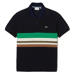 Áo Polo Nam Lacoste Men's Classic Fit French Made Contrast Stripe Shirt PH1132 HDE Màu Xanh Đen Size 4