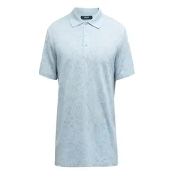 Áo Polo Nam Versace Iconic Barocco Pique Shirt Màu Xanh Nhạt Size XS