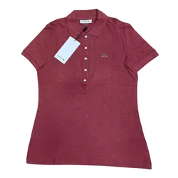 Áo Polo Nữ Lacoste Women's Slim Fit Stretch Mini Cotton Piqué Polo PF7845 Màu Đỏ Đất Size 34