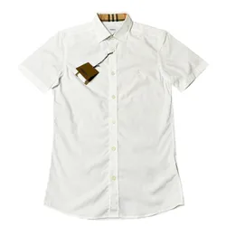 Áo Sơ Mi Cộc Tay Nam Burberry Short-Sleeved Shirt Màu Trắng Size XS