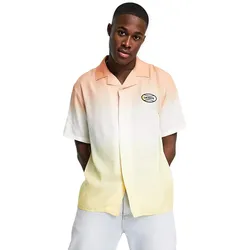 Áo Sơ Mi Cộc Tay Nam Lacoste Tie Dye Shirt In Peach Màu Vàng Cam Size XS