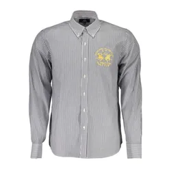 Áo Sơ Mi Nam La Martina Thêu Logo Kẻ Sọc XMC007PP340_D656FED_BLUS7001 Màu Xanh Size M