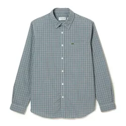 Áo Sơ Mi Nam Lacoste Regular Fit Check Print Shirt CH0193-TQ1 Màu Kẻ Xanh Kẻ Size 38