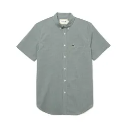 Áo Sơ Mi Nam Lacoste Regular Fit Short Sleeve CH2879 737 Màu Kẻ Xanh Lá Size 39