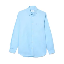Áo Sơ Mi Nam Lacoste Regular Fit Solid Cotton Shirt CH6273-HBP Màu Xanh Dương Size 37